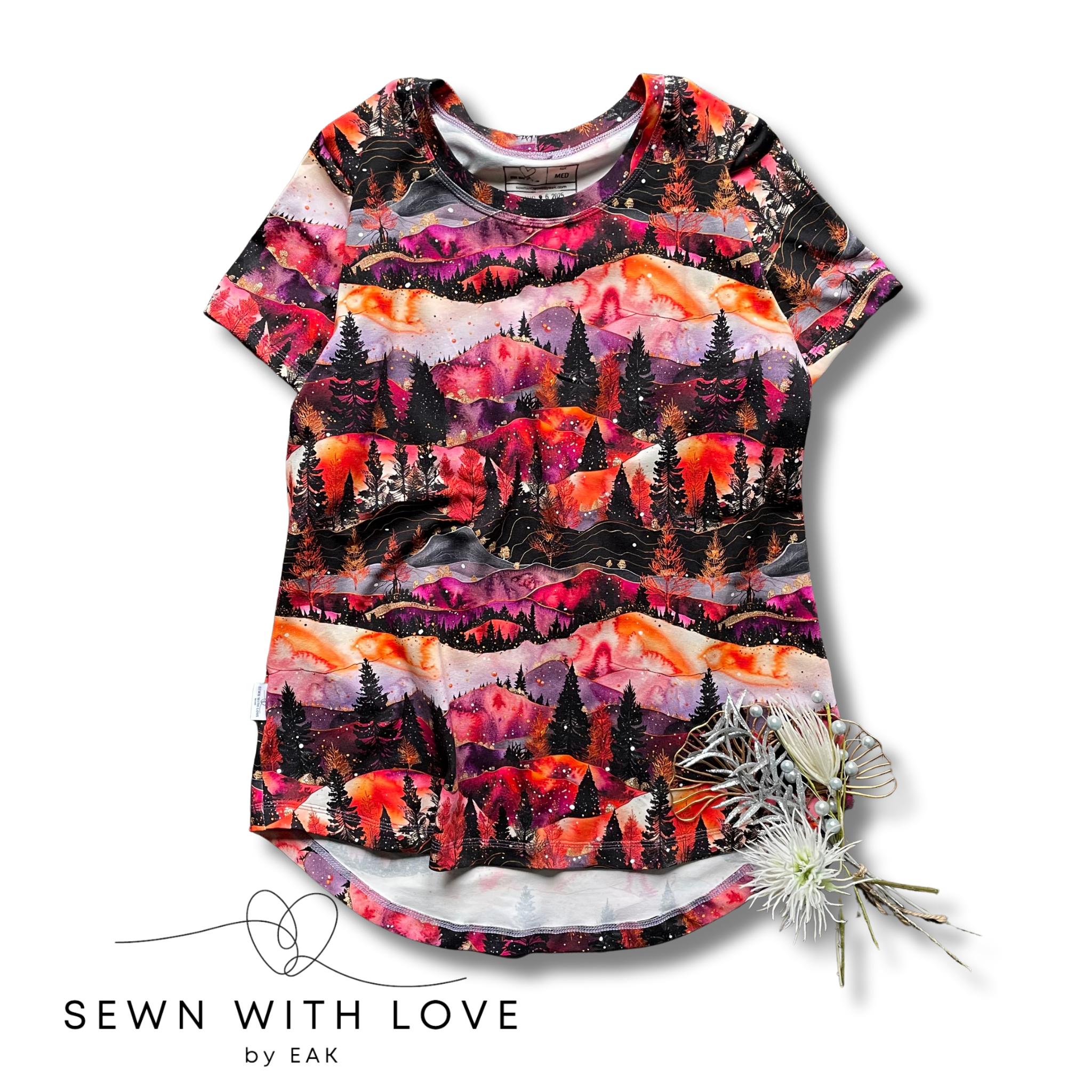 Kids and Adult Forest Curved Hem Tee