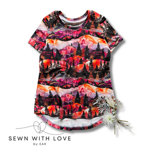 Kids and Adult Forest Curved Hem Tee