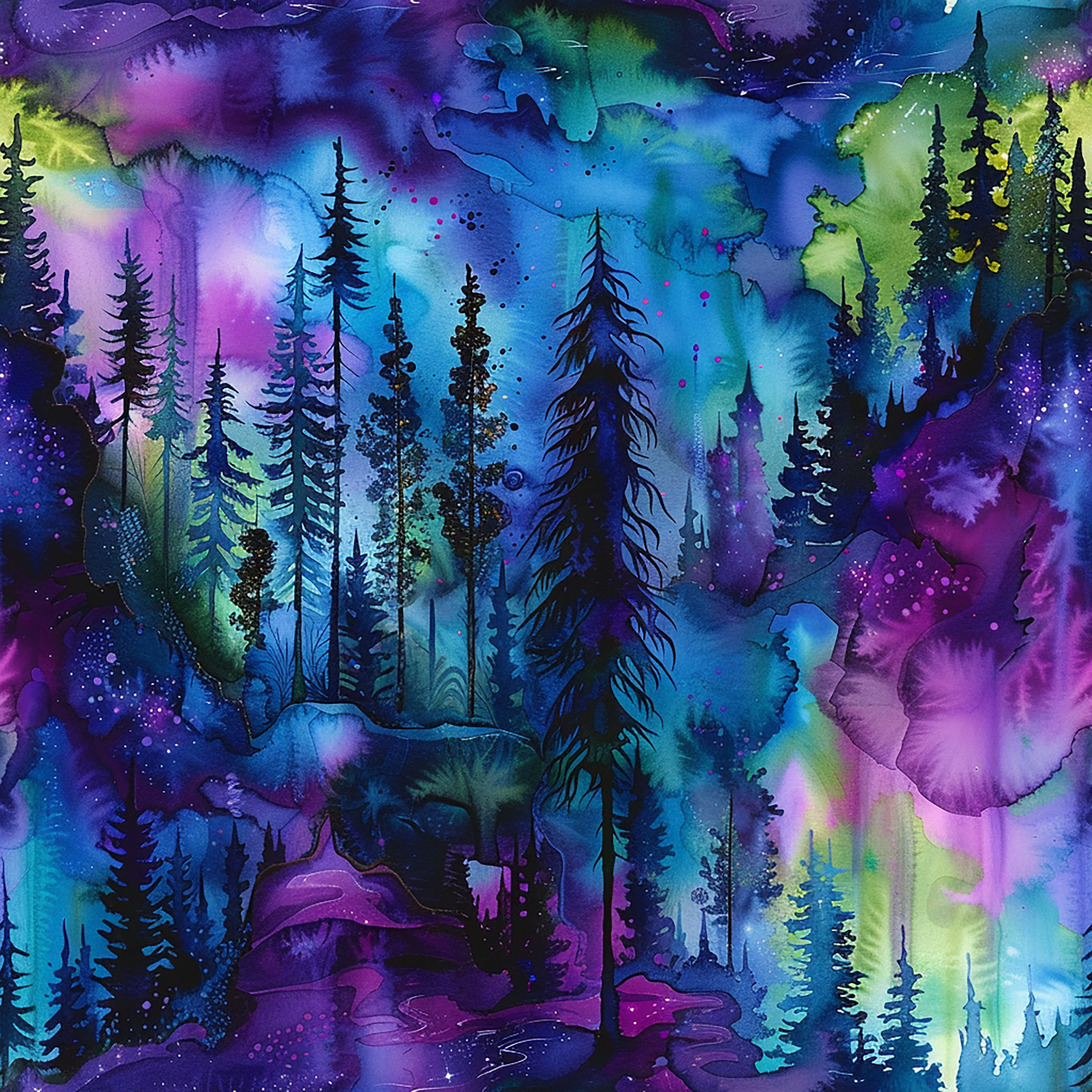 Northern Lights Forest