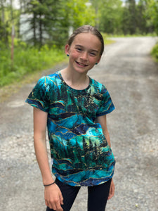 Kids and Adult Forest Curved Hem Tee