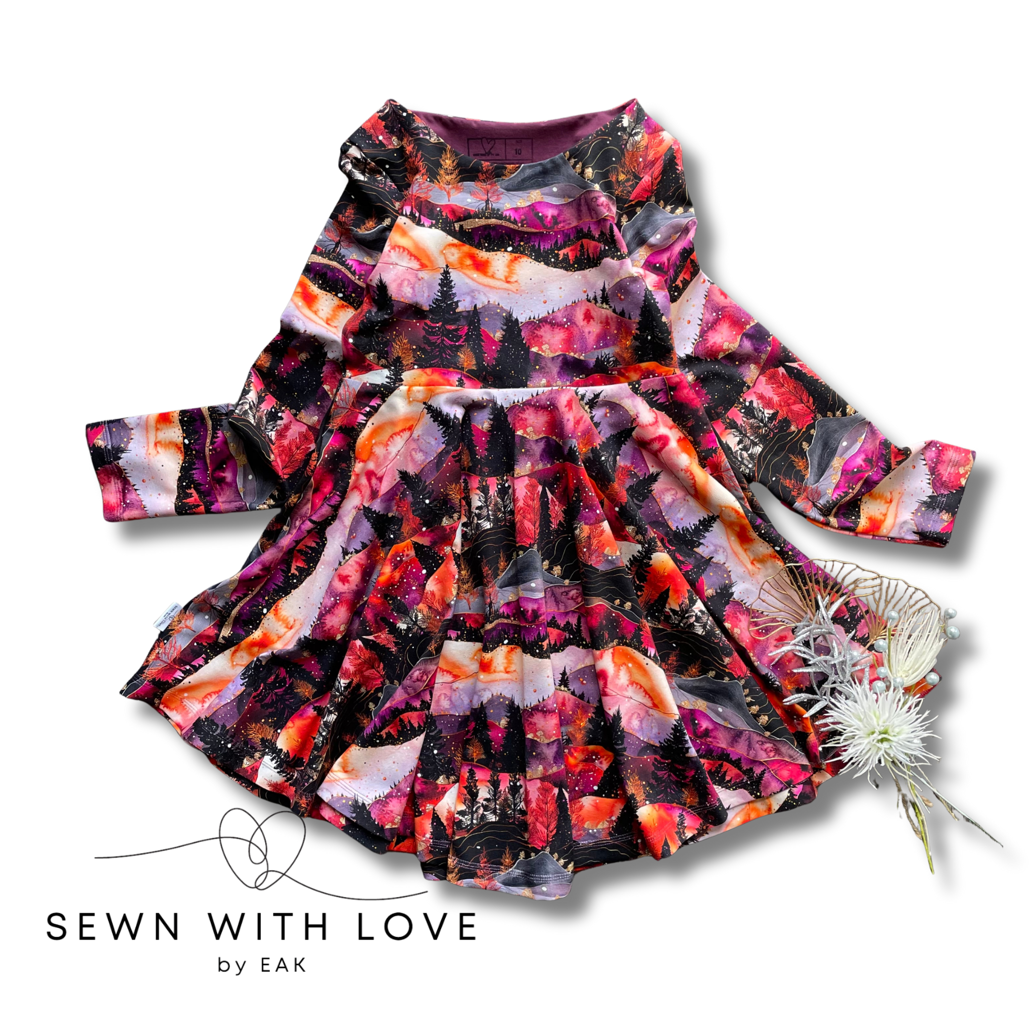 Kids Muted Forest Twirl Dress