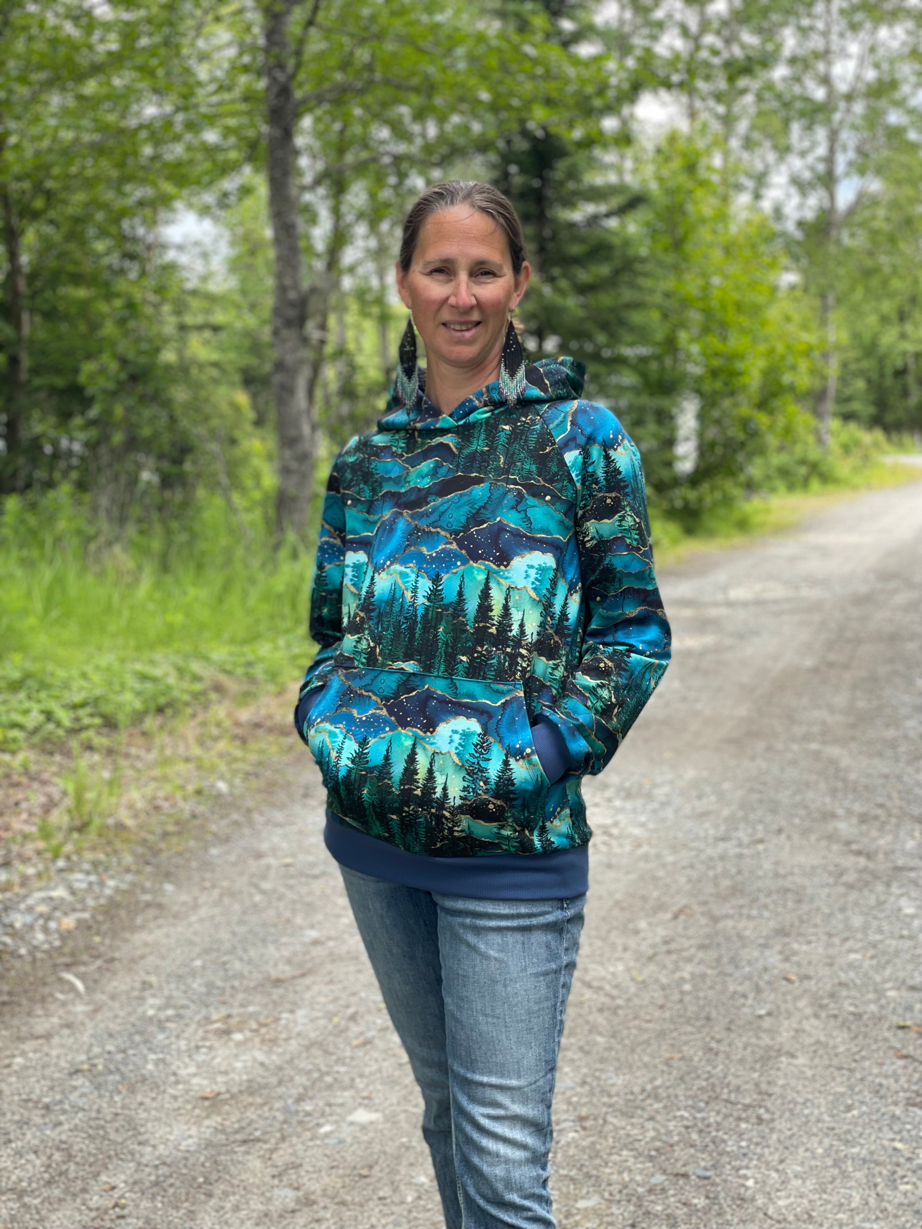 Adult Unisex Blue Agate Mountain Hoodie