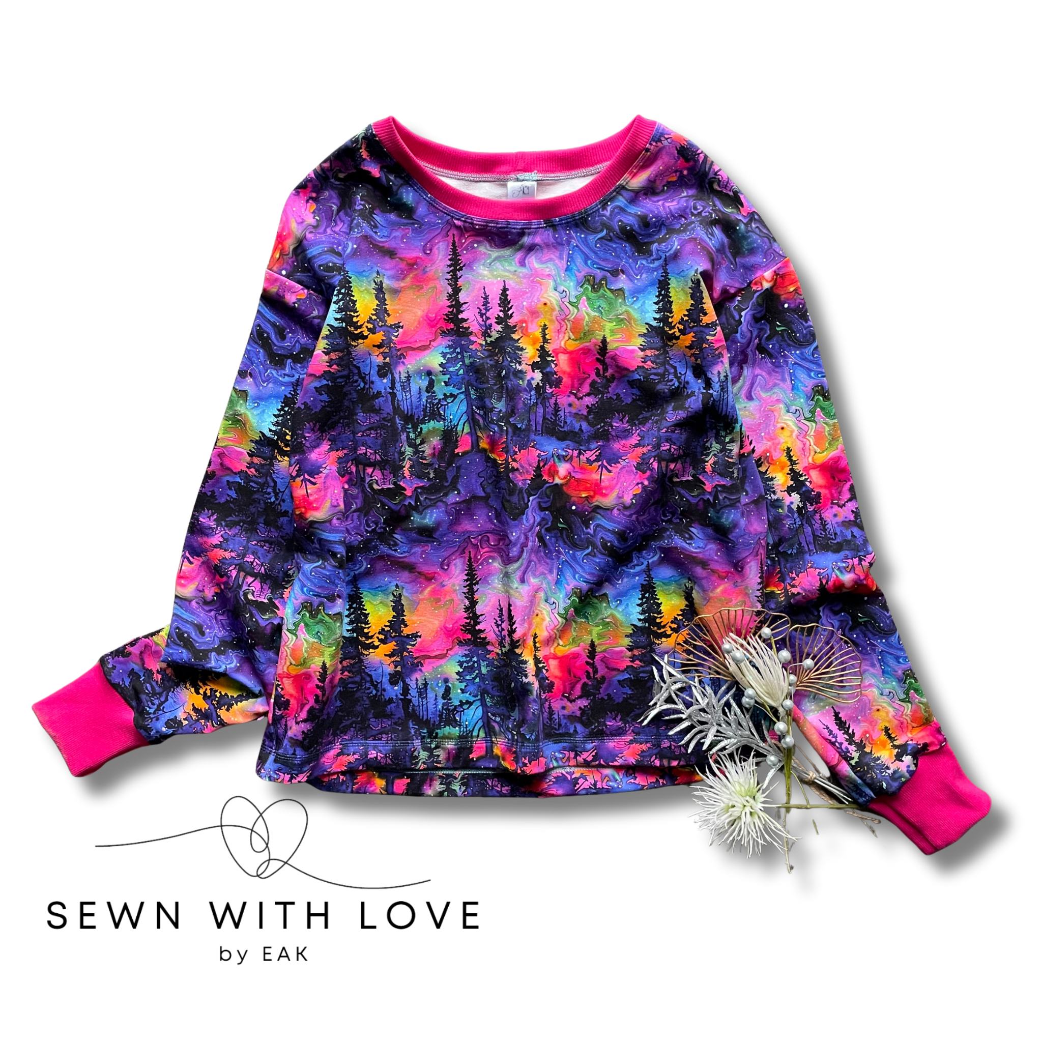 Adult Oversized Sunset Forest Pullover