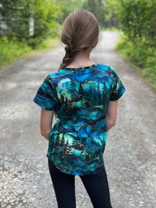 Kids and Adult Forest Curved Hem Tee