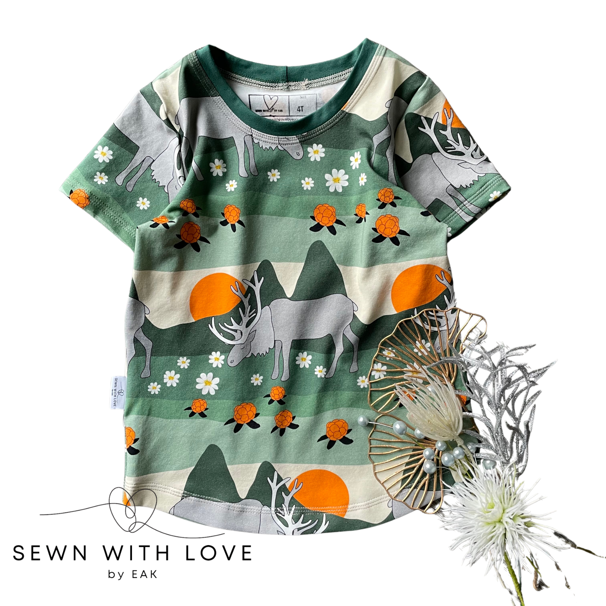 Kids Caribou Curved Hem Tee