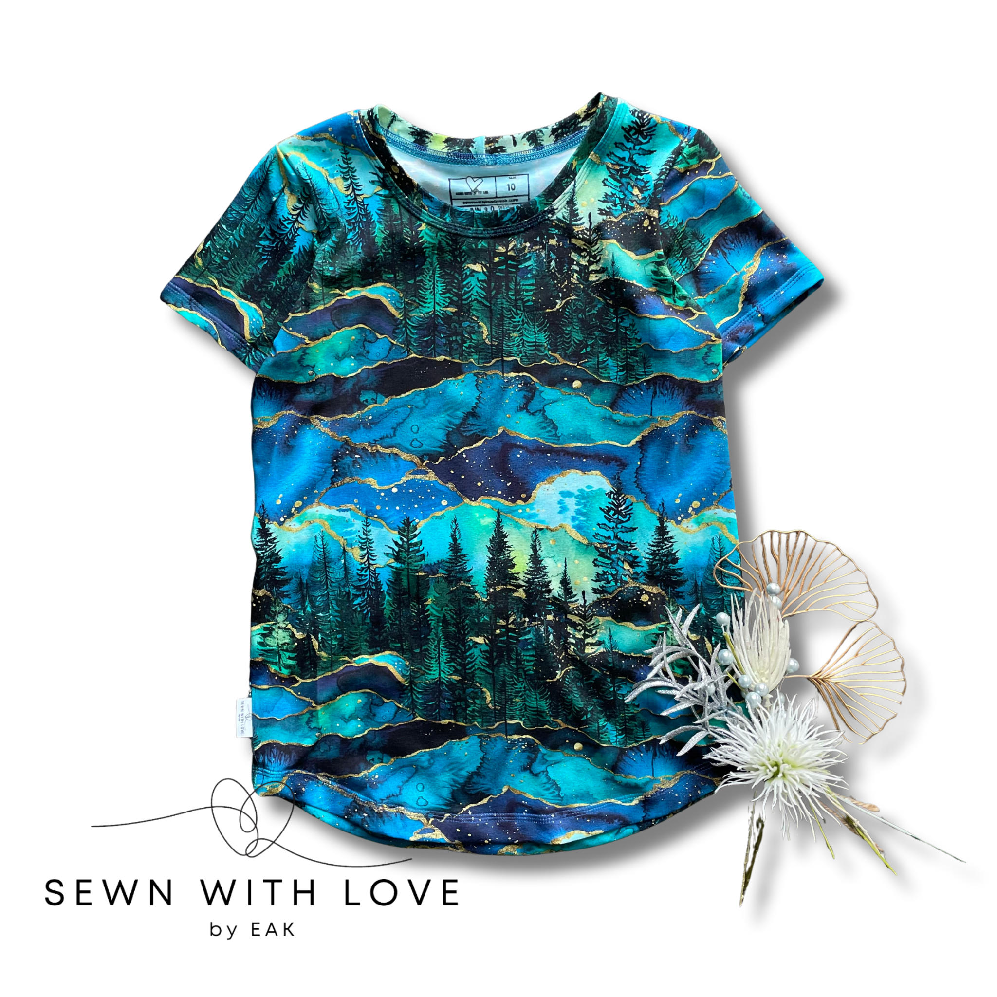 Kids and Adult Forest Curved Hem Tee