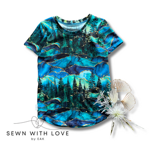 Kids and Adult Forest Curved Hem Tee