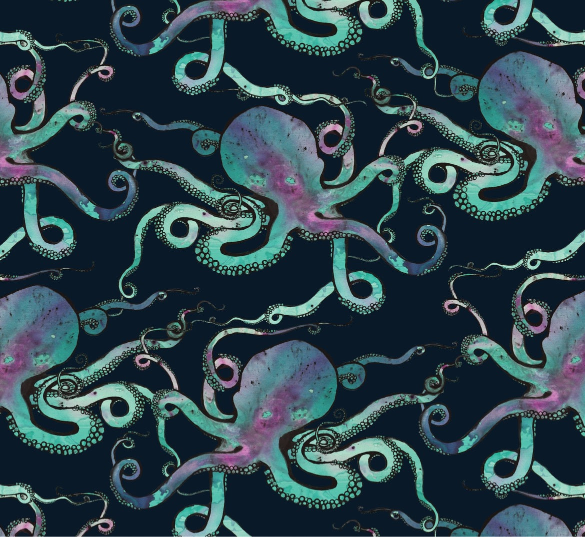 Turquoise Octo on Navy