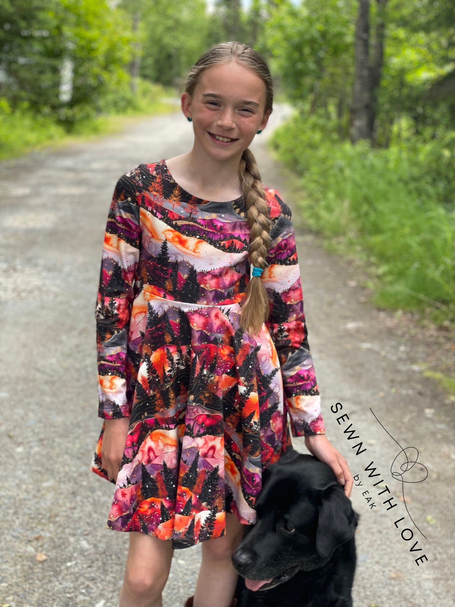 Kids Muted Forest Twirl Dress