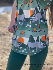 Kids Caribou Curved Hem Tee