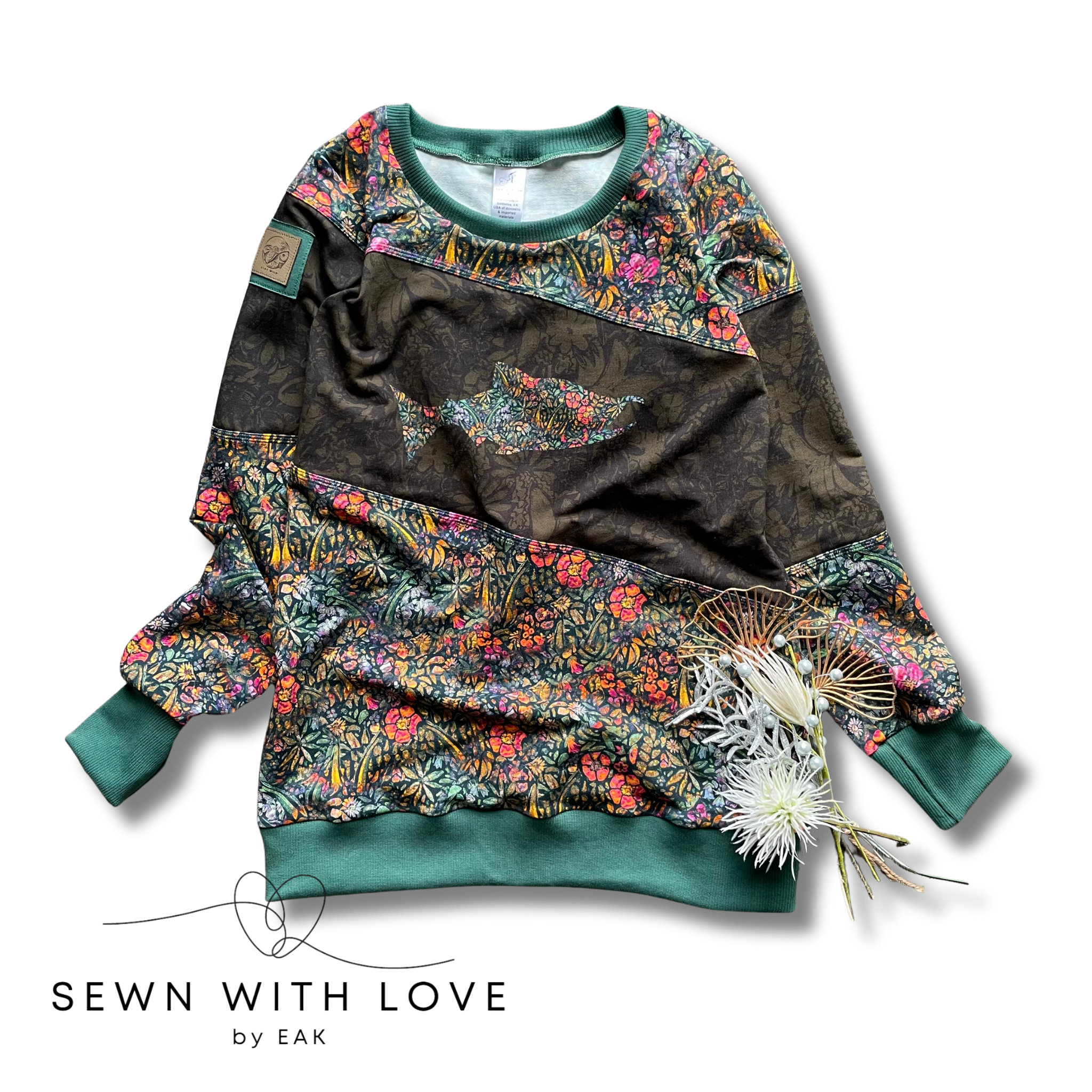 Adult Colorblocked Floral Animal Pullovers