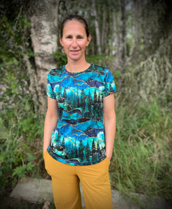 Kids and Adult Forest Curved Hem Tee