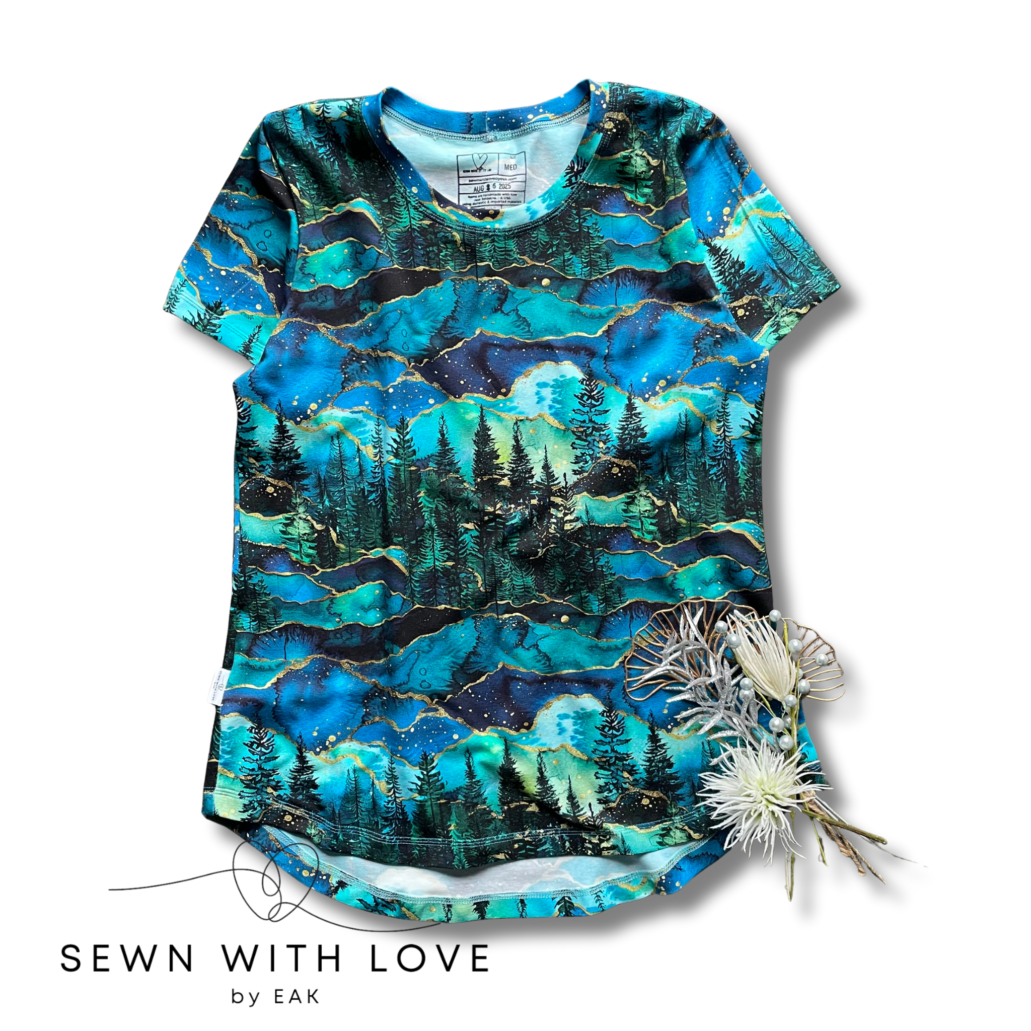 Kids and Adult Forest Curved Hem Tee