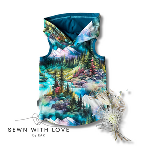Kids Mountain Hooded Curved Hem Tank